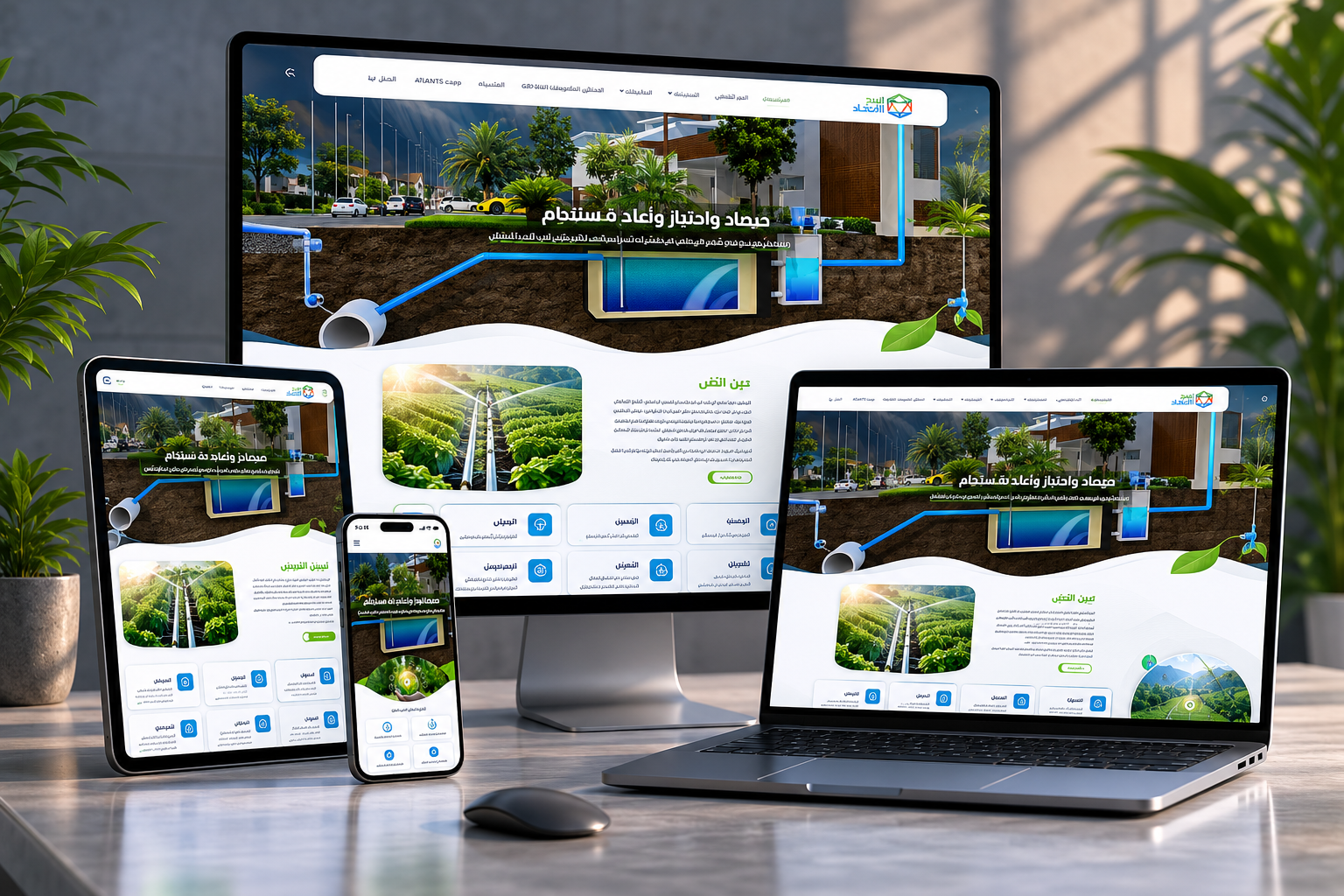 Nasj Al-Abaad — Water Management & Vertical Gardens Corporate Website